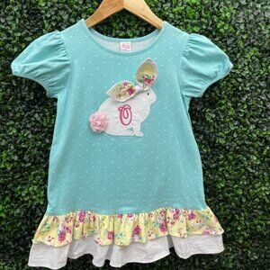 Ricrac & Ruffles, Girls Tunic, Bunny, Embroidered O, Size 10